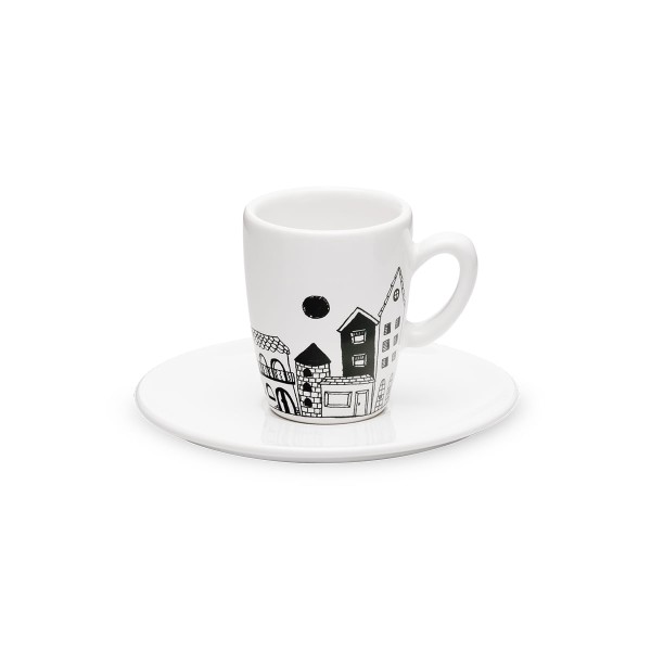 Encontraproduto.com.br - Conjunto De 4 Xícaras Pequenas Espresso 75 Ml Com Pires City