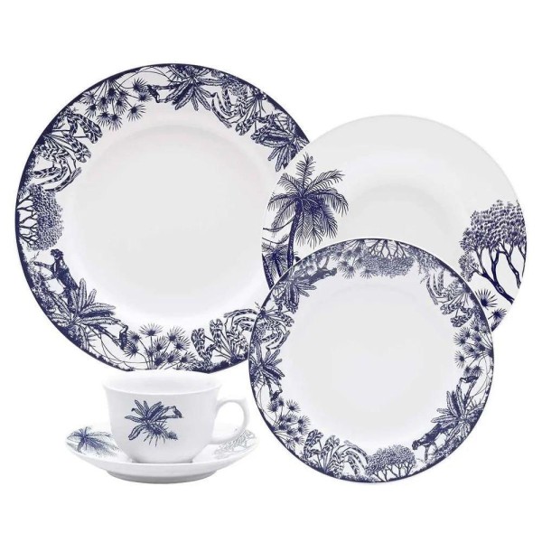 Encontraproduto.com.br - Aparelho De Jantar E Chá 30 Peças Flamingo Toile De Jouy