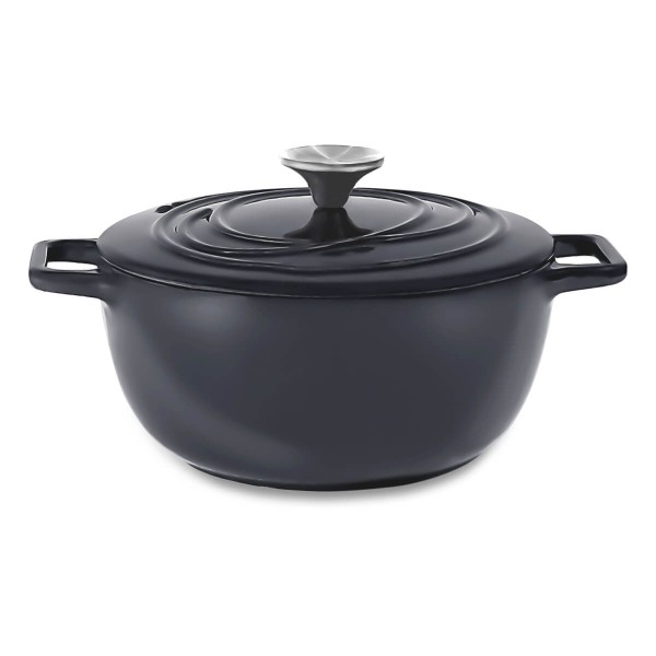 Caçarola de Ferro Fundido Esmaltado Aroma 24 cm Cinza