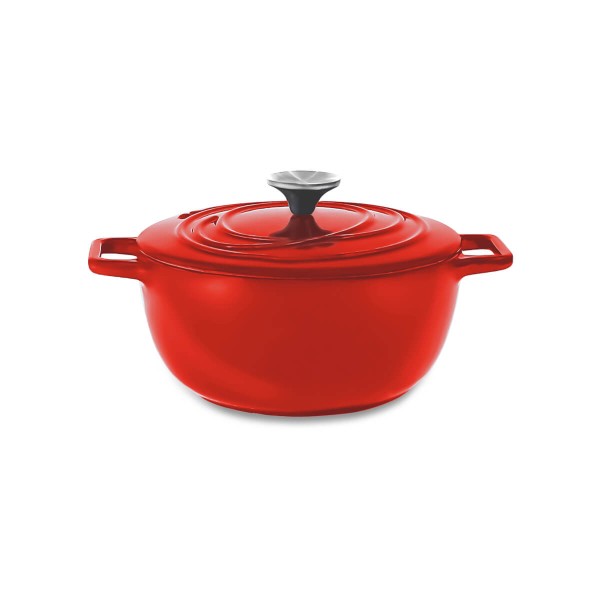 Encontraproduto.com.br - Caçarola de Ferro Fundido Esmaltado Aroma 18 cm Vermelho