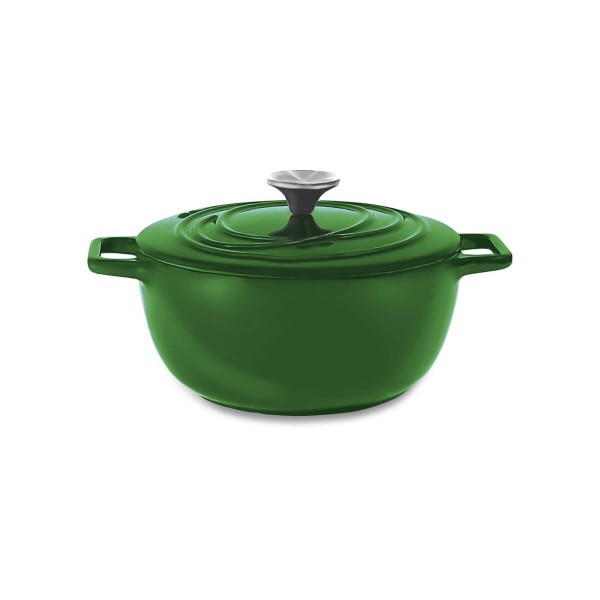 Caçarola de Ferro Fundido Esmaltado Aroma 18 cm Verde