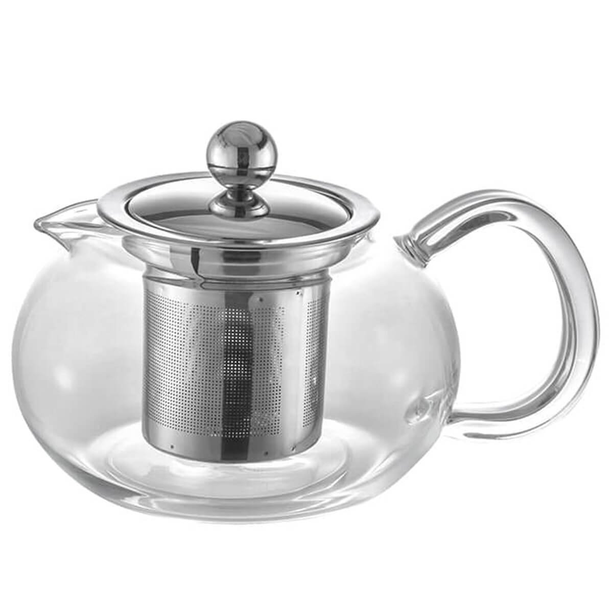 Bule De Vidro Para Chá Com Infusor Em Aço Inox Oxford 500ml