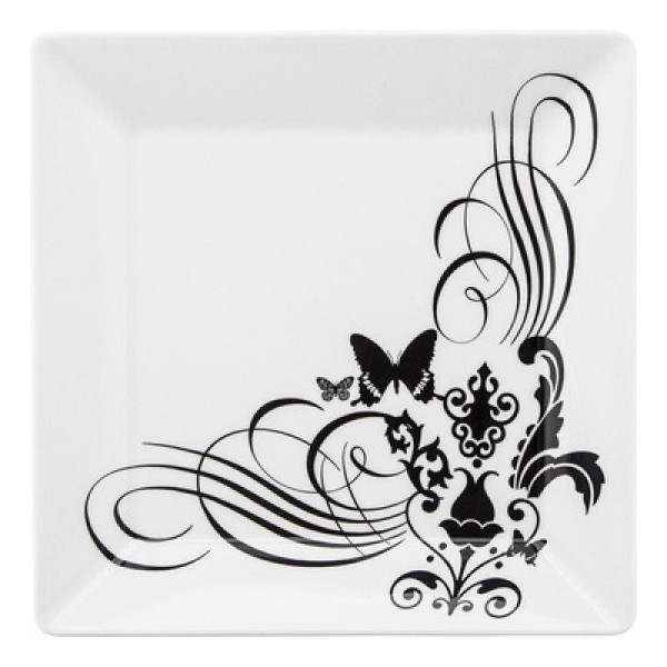 Encontraproduto.com.br - Conjunto De 6 Pratos Rasos 26,5x26,5 Cm Quartier Tattoo