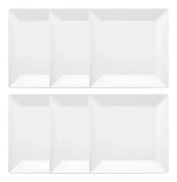 Conjunto De 6 Pratos Rasos 26,5x26,5 Cm Quartier White
