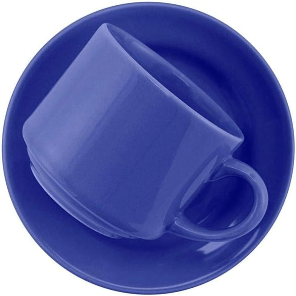 Encontraproduto.com.br - Xícara Grande 180ml Com Pires Azul Oxford