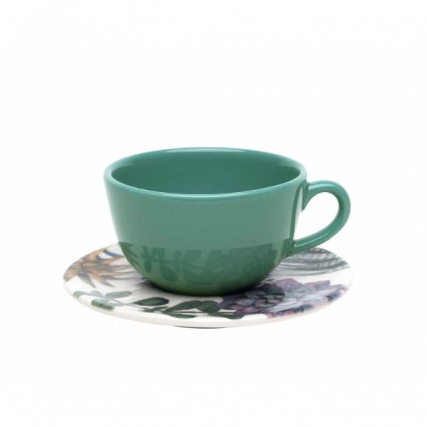 Encontraproduto.com.br - Jogo de 6 Xicaras de Cha 200 ml com Pires Bothanica - Oxford