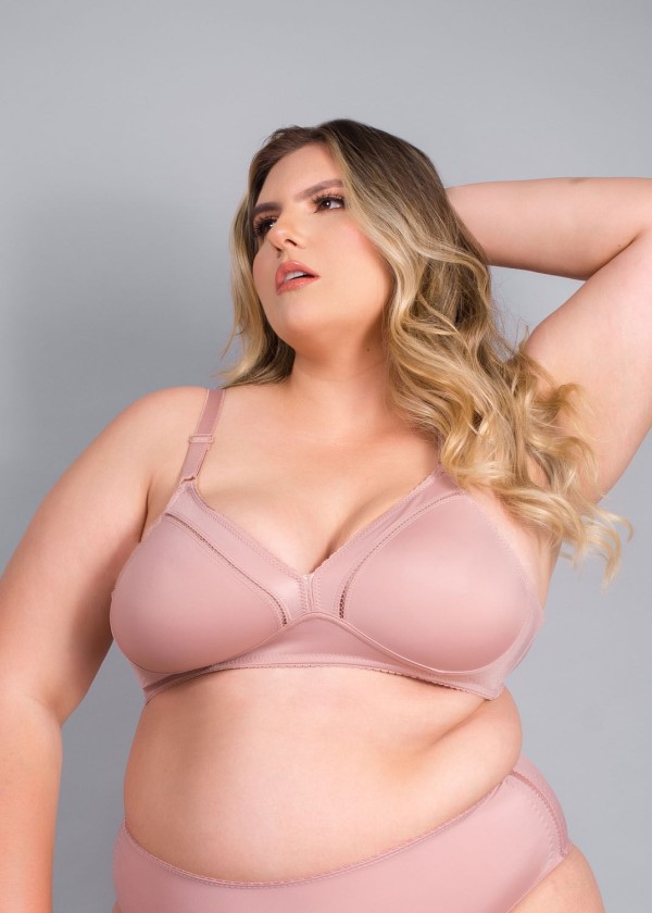Encontraproduto.com.br - Sutiã Cobertura Total Sem Bojo Elegance
 CASTANHA