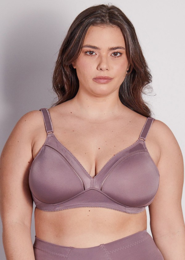 Encontraproduto.com.br - Sutiã Cobertura Total Sem Bojo Elegance
 BERINJELA