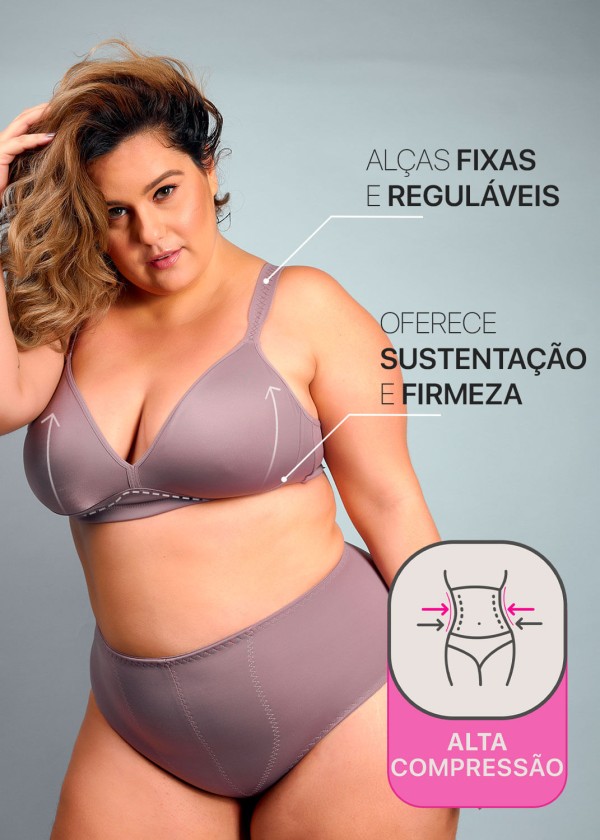 Encontraproduto.com.br - Sutiã Tradicional Sem Bojo Em Tecido Duplo Flex Power
 BERINJELA