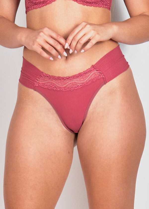Calcinha Bombom Com Fio Sem Elásticos Nas Costas Marjorie
 GRENAT