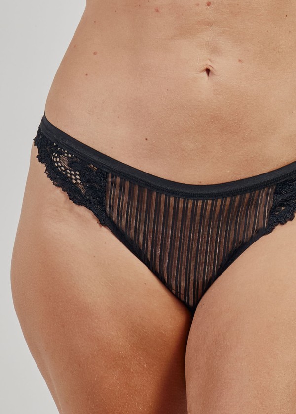 Encontraproduto.com.br - Calcinha Fio Tanga Tule e Renda Genevieve PRETO