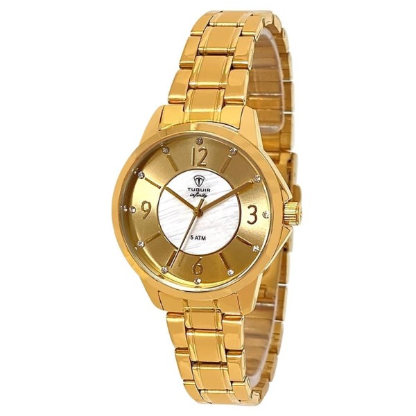 Encontraproduto.com.br - Relógio Tuguir Feminino Aço Casual Dourado