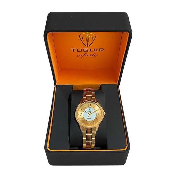 Encontraproduto.com.br - Relógio Tuguir Feminino Aço Casual Dourado