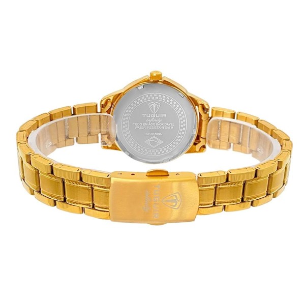 Encontraproduto.com.br - Relógio Tuguir Feminino Aço Casual Dourado