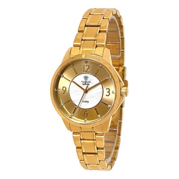 Encontraproduto.com.br - Relógio Tuguir Feminino Aço Casual Dourado