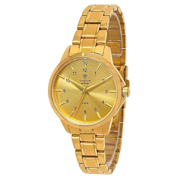 Relógio Tuguir Feminino Aço Casual Dourado
