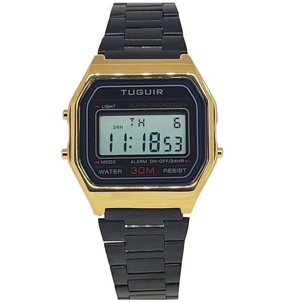 Relógio Unissex Tuguir Digital TG30320 Preto e Dourado