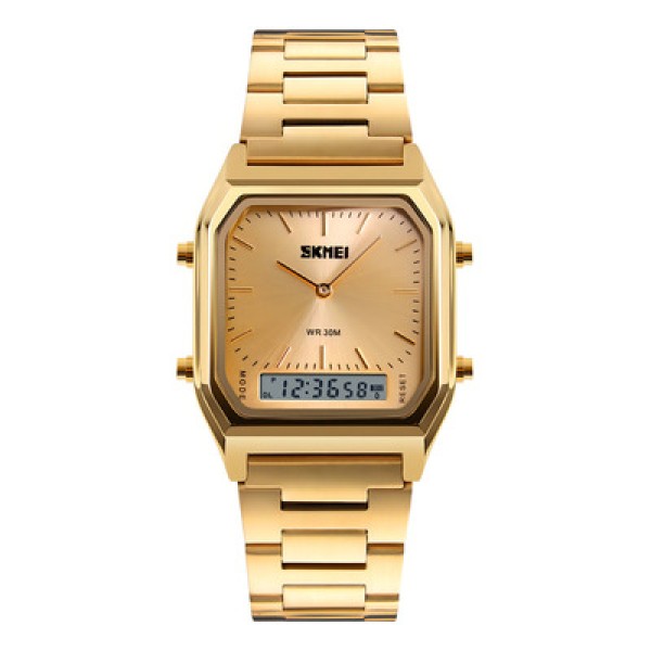 Encontraproduto.com.br - Relógio Unissex Skmei AnaDigi 1220 Dourado
