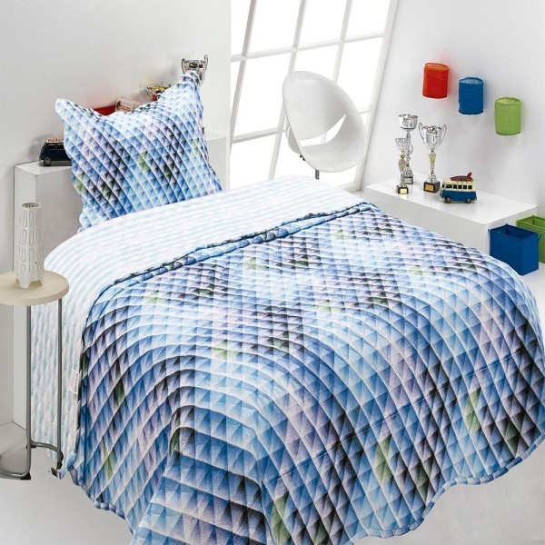 Encontraproduto.com.br - Kit Colcha Patchwork Alberto 2 pçs 160x240cm Realce Juvenil