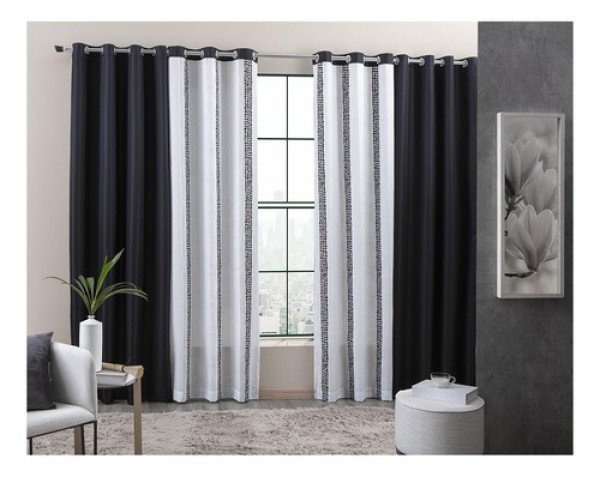 Cortina Linha Combinada 300x250cm Sucre Casa D’oro Sultan