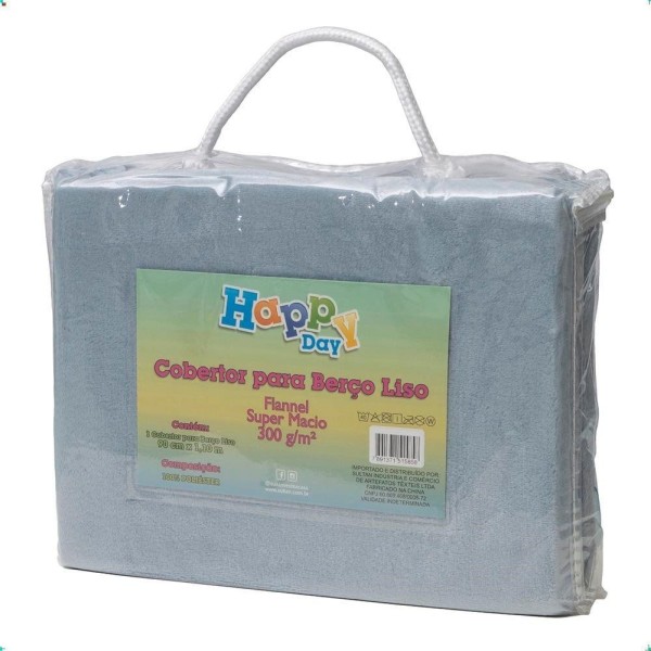 Encontraproduto.com.br - Cobertor para Berço Liso Flannel Super Macio 300g/m² Azul