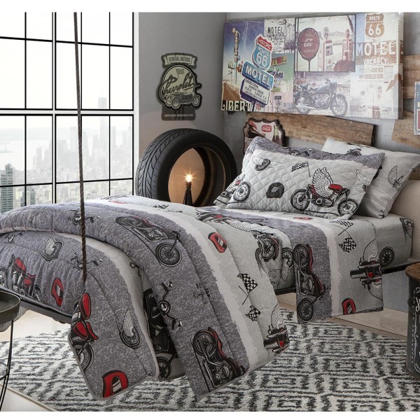 Encontraproduto.com.br - Jogo De Cama Duplo 3 Peças Solteiro Rider Happy Day Sultan
