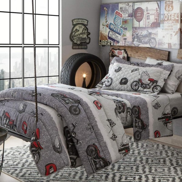 Encontraproduto.com.br - Jogo De Cama Duplo 3 Peças Solteiro Rider Happy Day Sultan