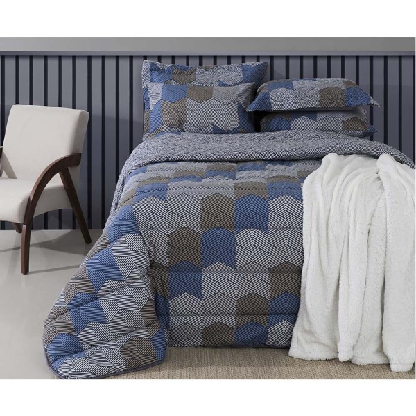Encontraproduto.com.br - Jogo de Cama Solteiro Duplo 140F Bruce Realce Premium Sultan
