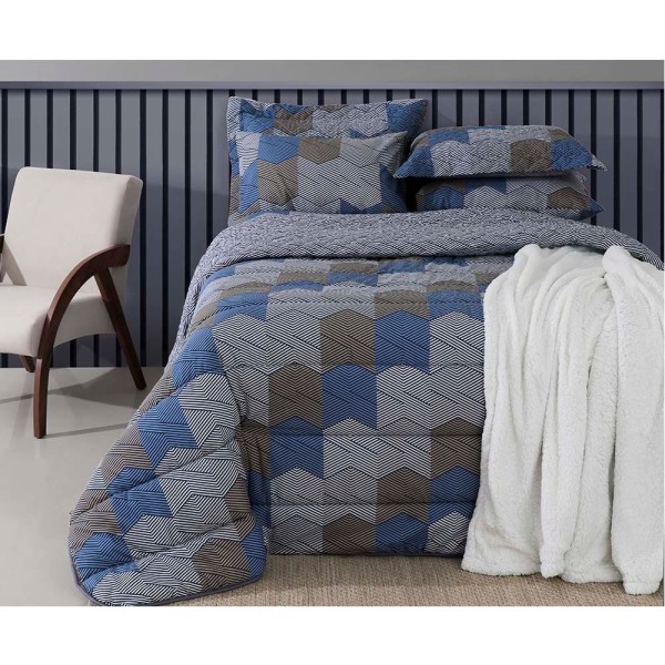 Encontraproduto.com.br - Jogo de Cama Solteiro Duplo 140F Bruce Realce Premium Sultan