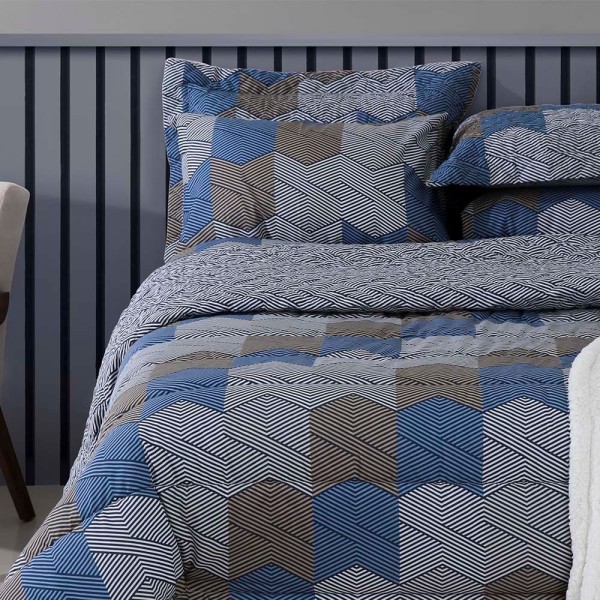 Encontraproduto.com.br - Jogo de Cama Solteiro Duplo 140F Bruce Realce Premium Sultan