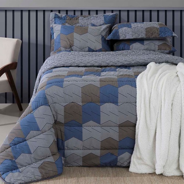 Encontraproduto.com.br - Jogo de Cama Solteiro Duplo 140F Bruce Realce Premium Sultan