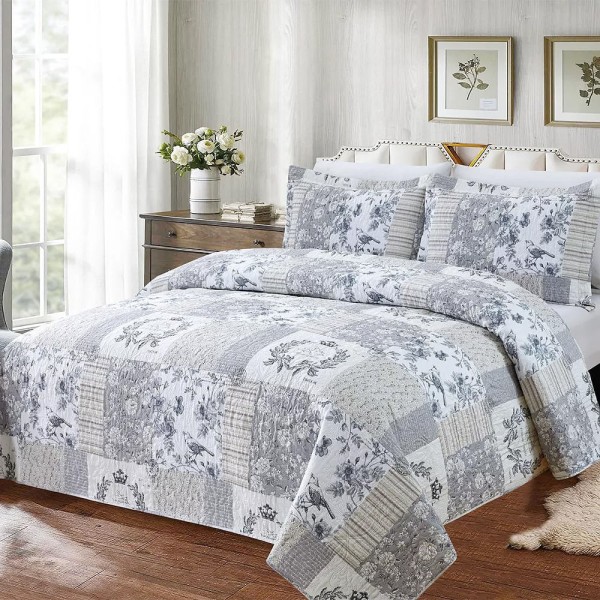 Encontraproduto.com.br - Kit Colcha / Cobre leito Queen Ultrassonic Estampado - Sultan