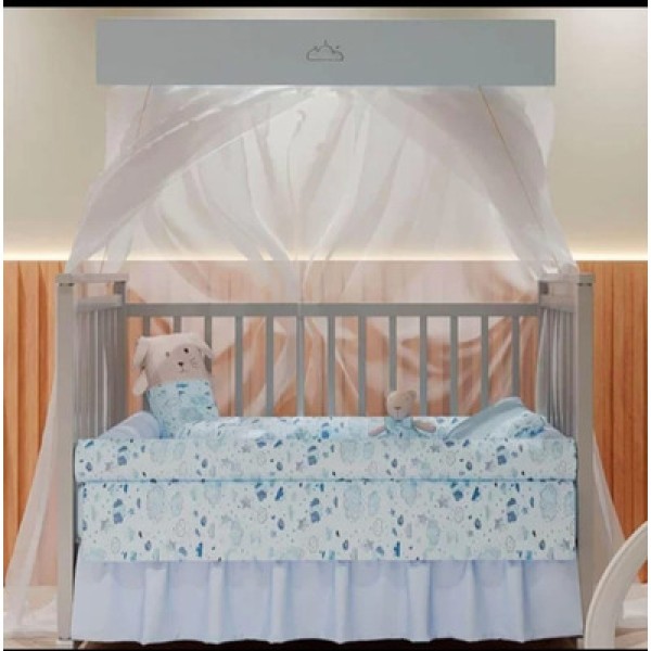 Encontraproduto.com.br - Kit Berço Com 9 Peças Névoa Hug Azul