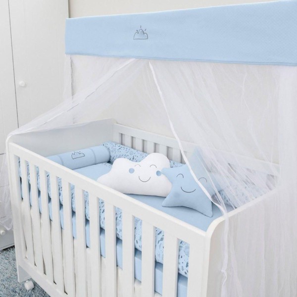 Encontraproduto.com.br - Kit Berço Com 9 Peças Névoa Hug Azul