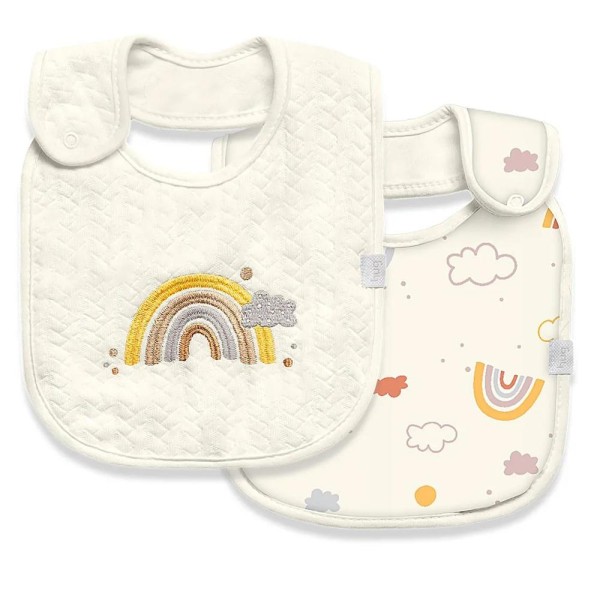 Encontraproduto.com.br - Kit com 2 Babadores Bandana Hug Siga o Arco Iris E14903