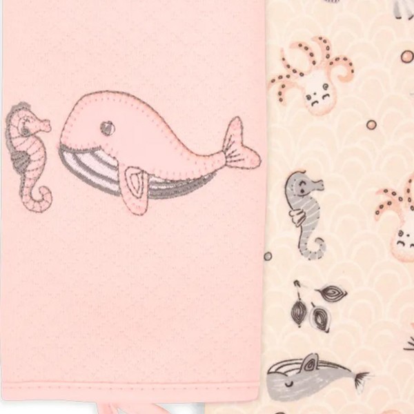 Encontraproduto.com.br - Kit com 2 Babinhas Hug Fundo do Mar Rosa E15701