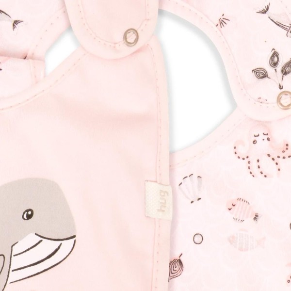 Encontraproduto.com.br - Kit com 2 Babadores Hug Fundo do Mar Rosa E15703