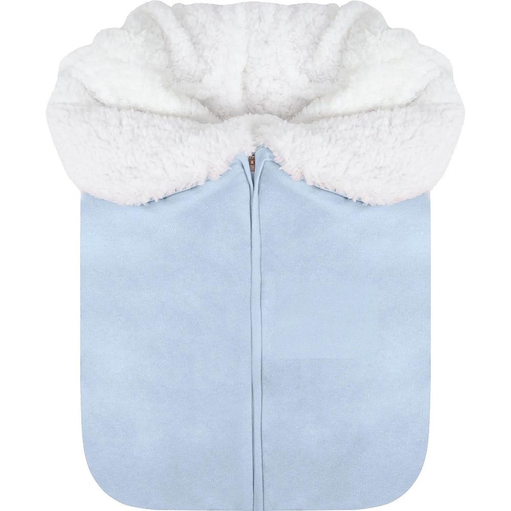 Porta Bebê Hug Forrado Com Lã de Carneirinho Azul Claro