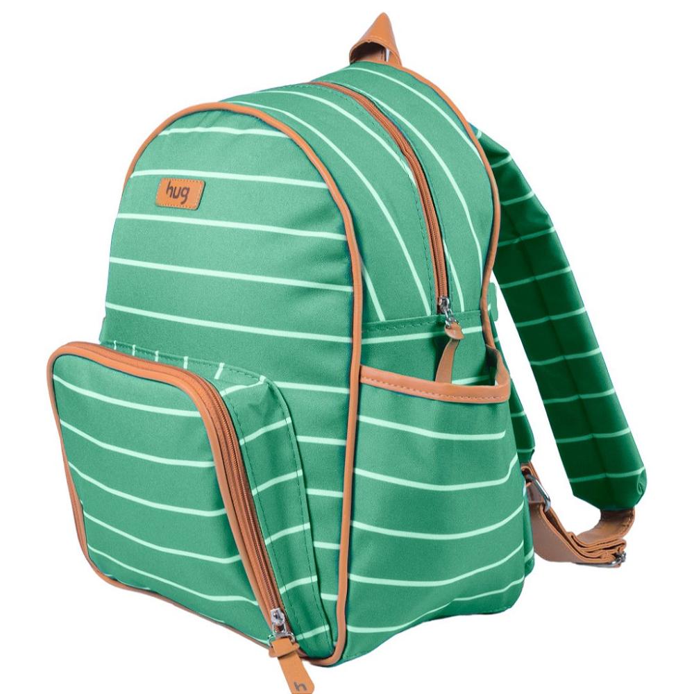 Encontraproduto.com.br - Mochila de Maternidade Hug Listrada Verde
