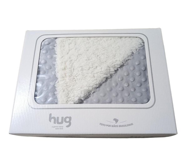 Encontraproduto.com.br - Cobertor para Bebê Fluffly Dots Cinza - Hug
