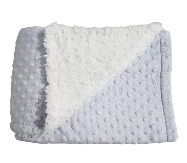Encontraproduto.com.br - Cobertor para Bebê Fluffly Dots Cinza - Hug