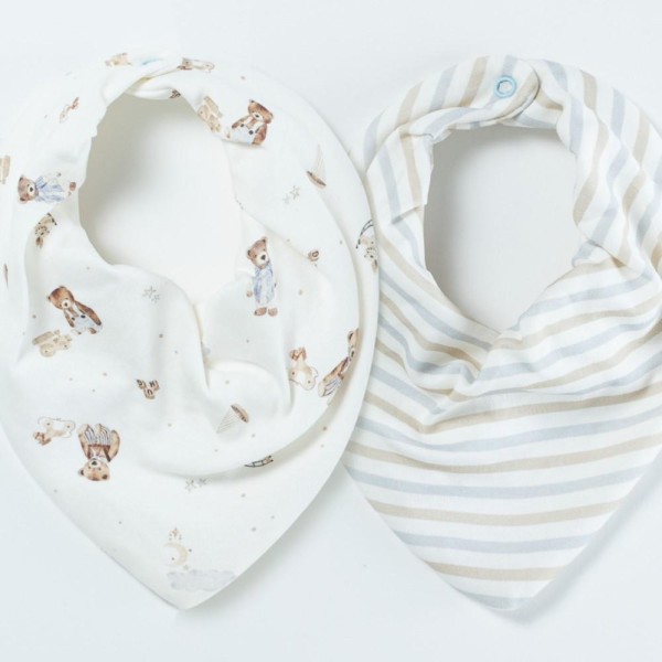 Encontraproduto.com.br - Kit Com 2 Babadores Hug Bandana Sweet Dreams Azul Místico