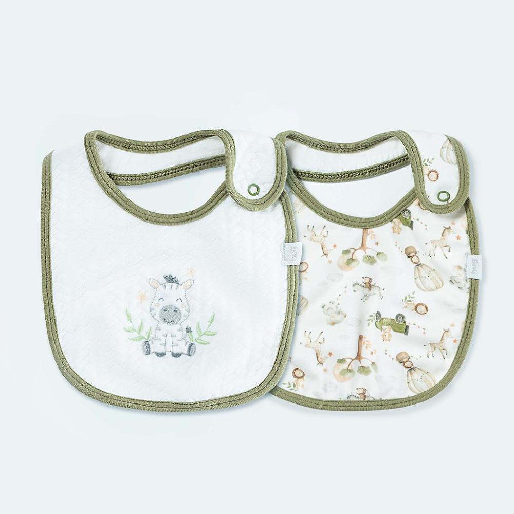 Encontraproduto.com.br - Kit Com 2 Babadores Hug Big Friends Verde Floresta
