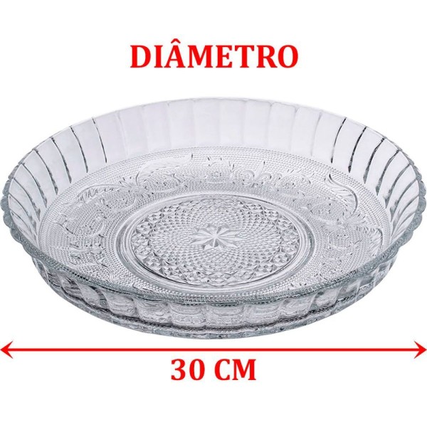 Encontraproduto.com.br - Petisqueira Redonda Centro Mesa Em Vidro Transparente 30cm