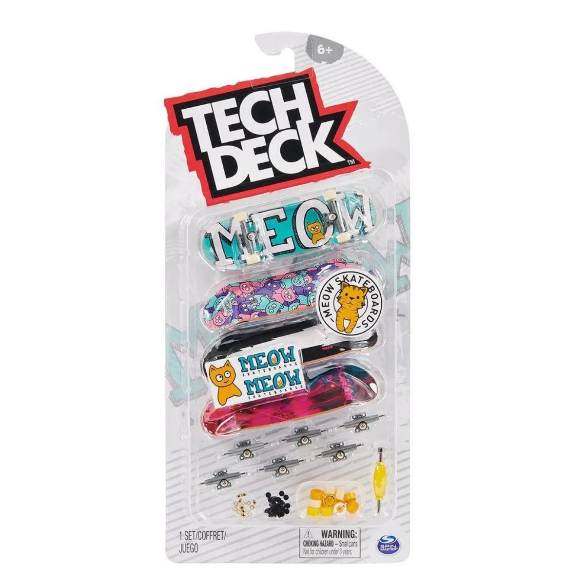 Encontraproduto.com.br - Kit De Skate De Dedo Tech Deck Meow Com 4 Sunny 002891