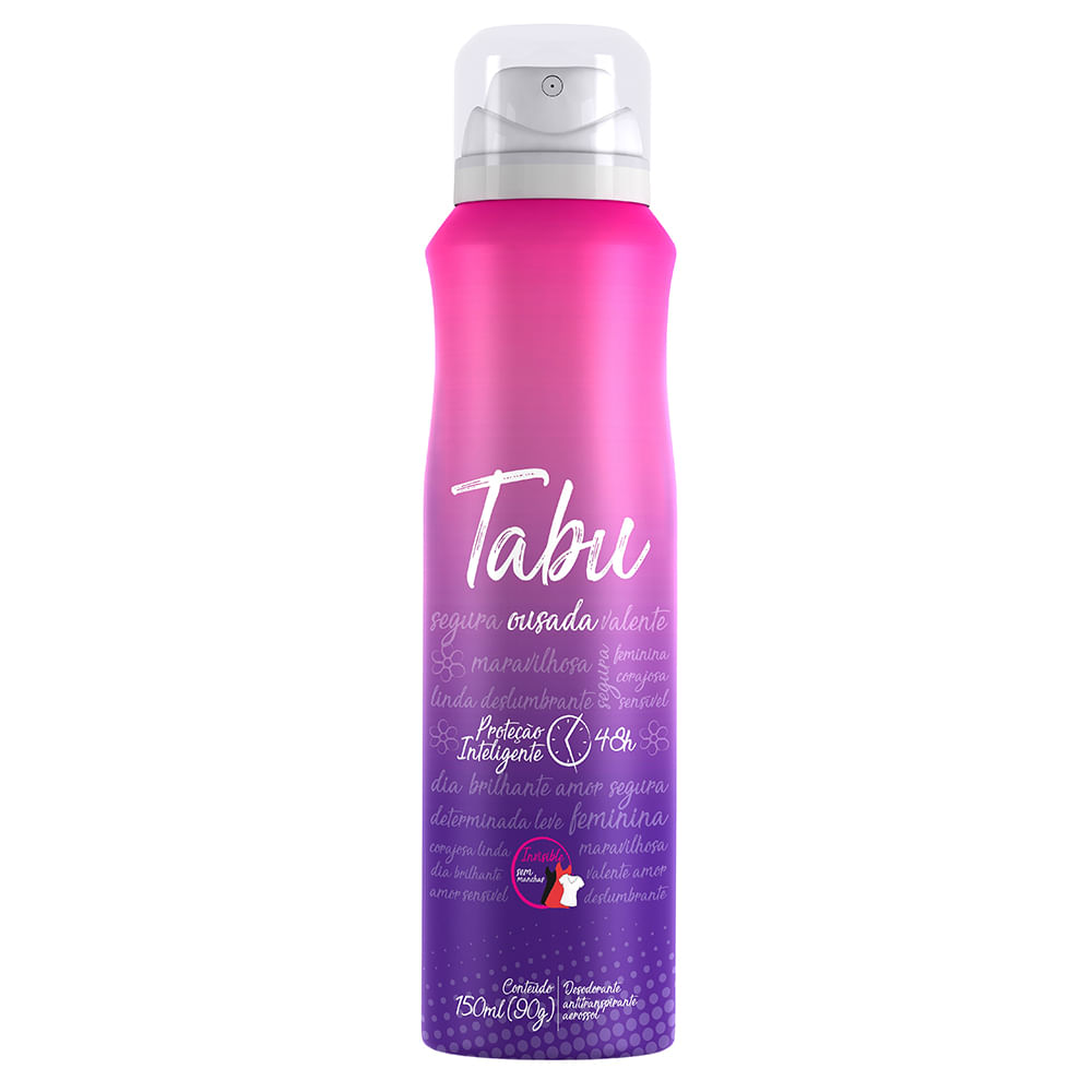 Encontraproduto.com.br - Kit Desodorante Aerosol Antitranspirante Tabu Ousada 150Ml com 3 Unidades