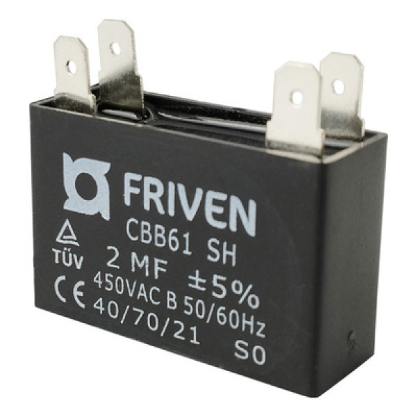 Capacitor De Partida Caixa Preto 2 Uf 450v