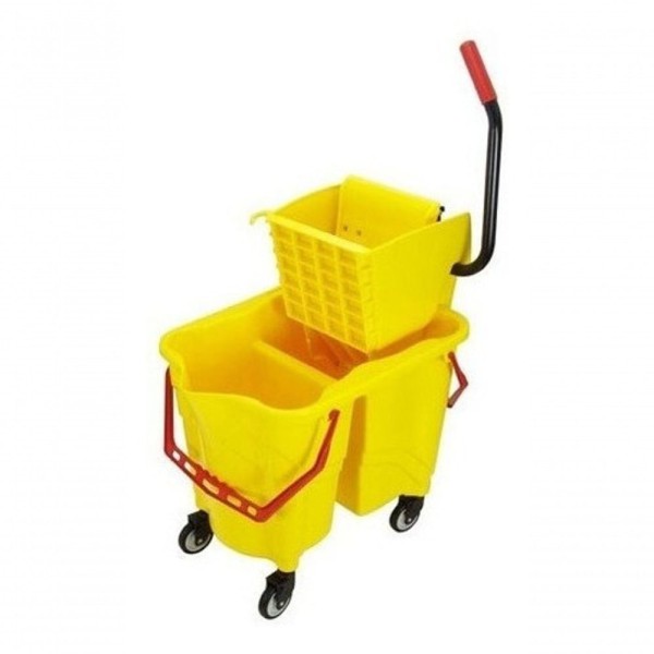 Encontraproduto.com.br - Carrinho Balde Expremedor Mop Para 2 águas Com Rodas E Dreno
