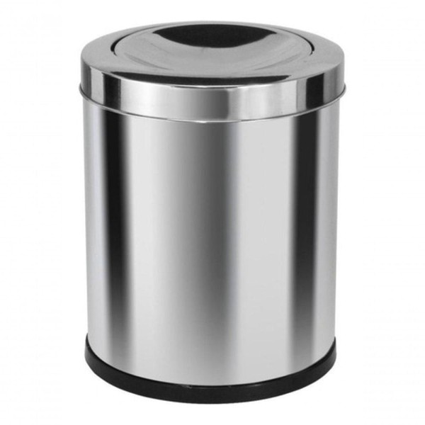Encontraproduto.com.br - Lixeira Em Inox Com Tampa Meia Esfera Inox 13,5 Litros
