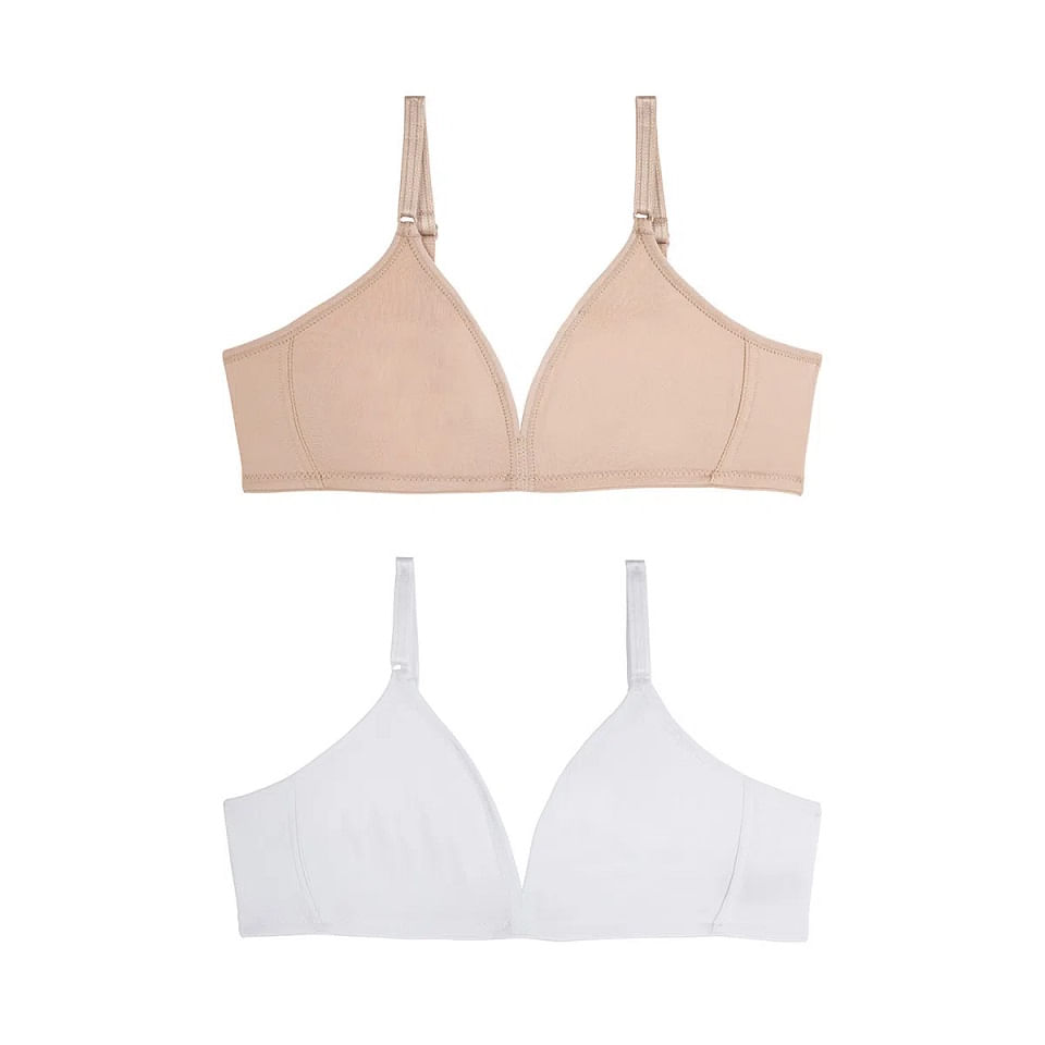 Encontraproduto.com.br - kit de Sutiãs Duo sem Bojo Mousse e Branco 44 DelRio